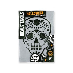 Pochoir de crâne du jour des morts, pochoir d'art et de peinture, peinture de nombreuses décorations pour - sacs, enseignes, costumes. T-shirts, Murs... Réutilisables