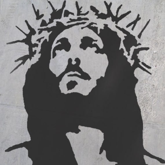 BANKSY Consumer Jesus Stencil Reusable Spray Paint Stencil Home Decor Wall  Art