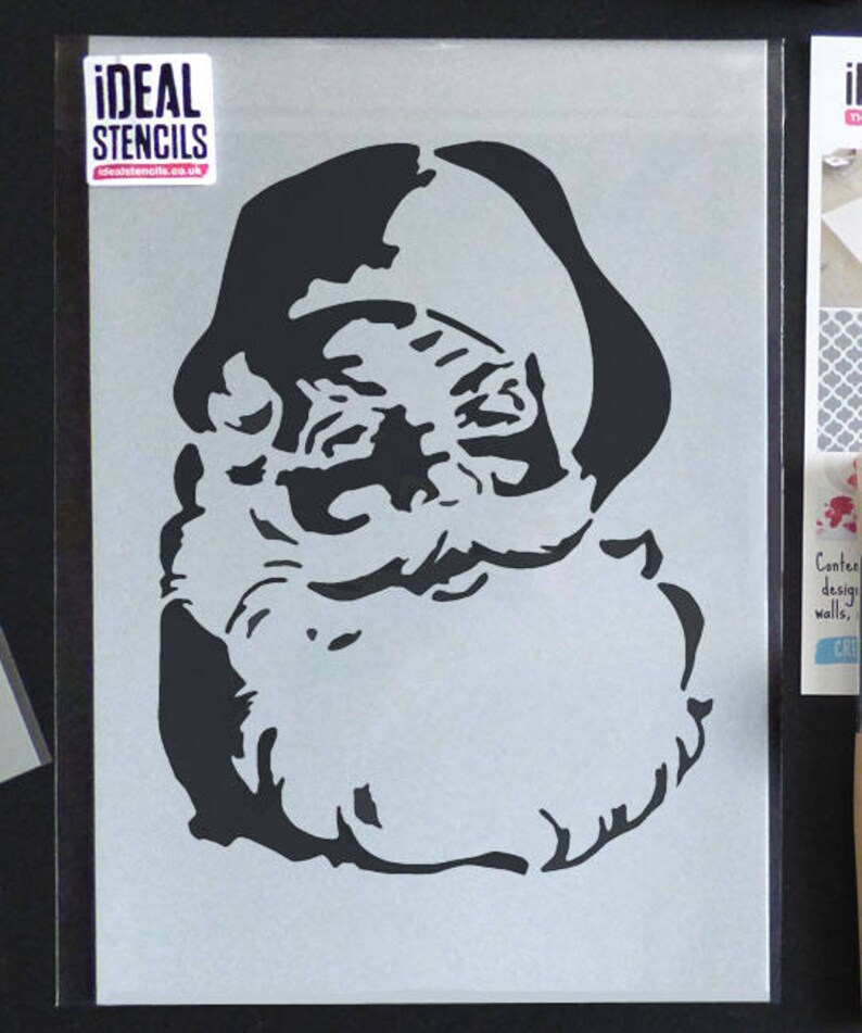 Christmas Santa Face STENCIL Festive Craft Art Stencil Etsy christmas-santa-face-stencil-festive-craft-art-stencil-etsy
