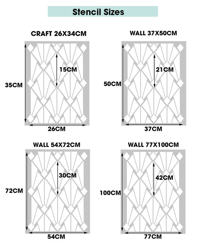 ATLAS Art Deco Wall Painting STENCIL Allover Pattern Stencil Etsy UK