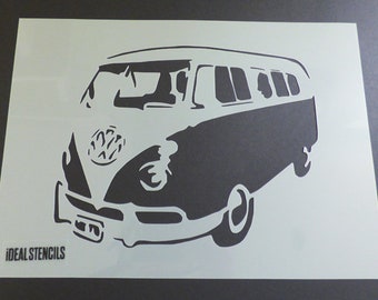 VW Camper Van Stencil, Large wall stencil, decorative stencils for painting walls, Furniture, Reusable, Many Size Options, By Ideal Stencils