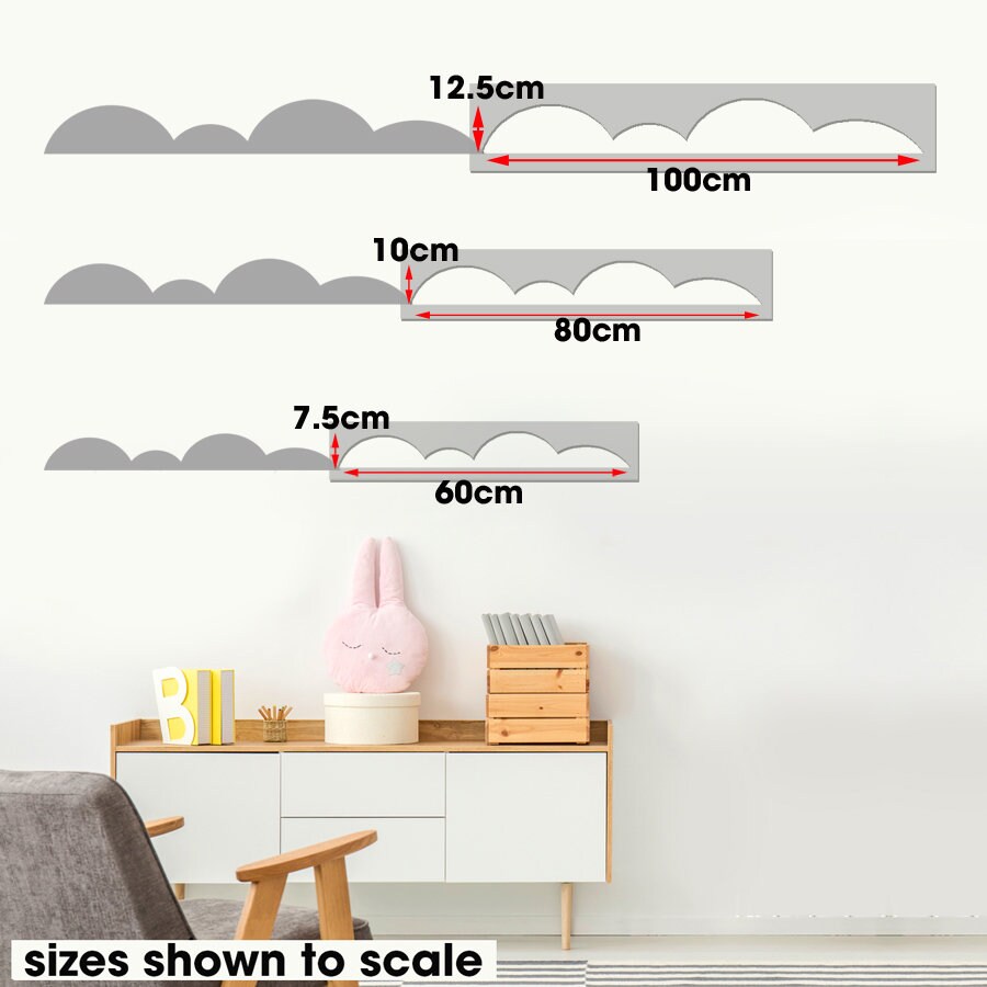 FINGERINSPIRE - Pack 3 Pochoirs Nuage Grand Format - Réutilisables Pour Peinture Murale, Meubles, Tissu - Idée Déco DIY
