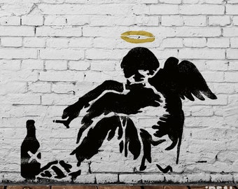 【限定額装】Banksy Angel with Paint プリント/バンクシー Amazon.com: Banksy Ozones Angel Graffiti Banksy Print Bansky