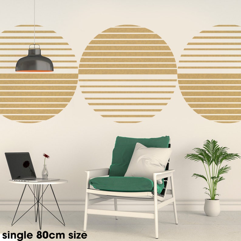 SLOTTED CIRCLES Abstract Shapes Stencil, D.I.Y Wall Decor Stencil, Large Painting Stencil for Walls, Floors, Fabrics, Furniture image 2