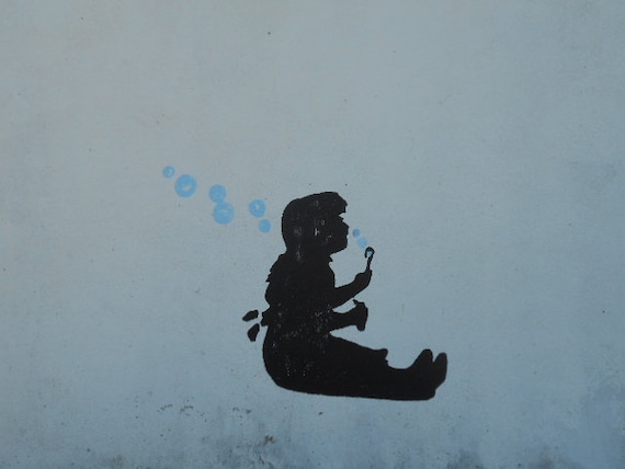 Banksy's Bubble Girl mural was バンクシー Girl blowing Banksy's Bubble Girl mural was バンクシー Girl blowing