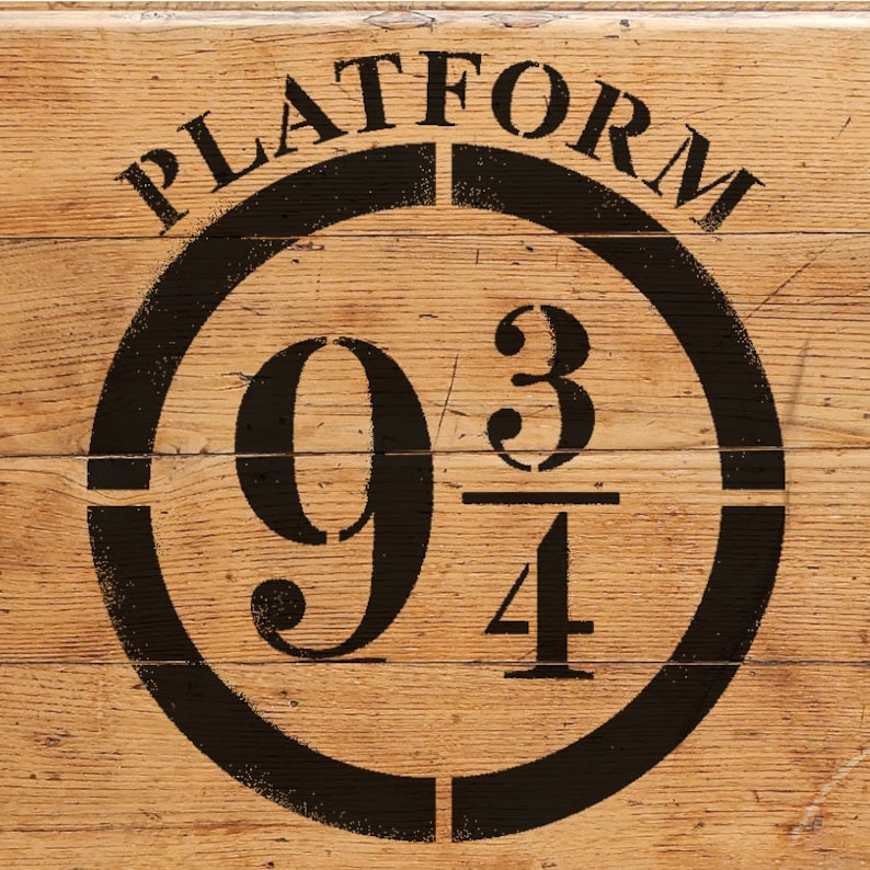 Gleis 9 3/4 Zeichen Schablone Farbe Holzschilder oder Etsy