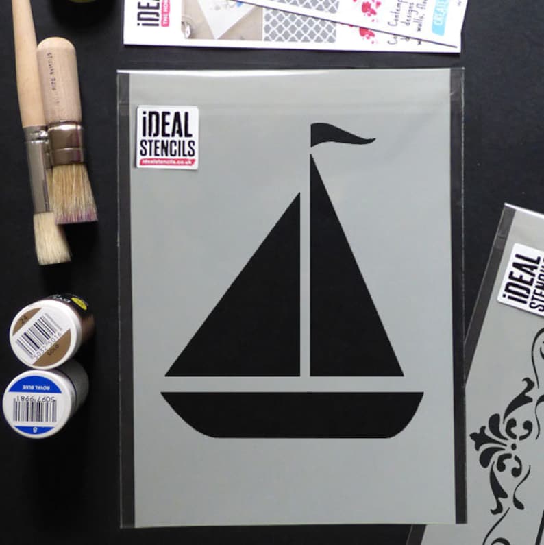 Sailing boat stencil yacht stencil Nautical stencil Paint Etsy