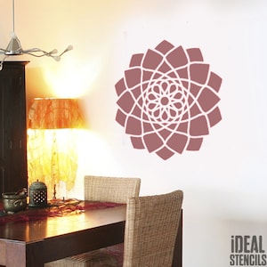 Jaipur Mandala Stencil, Yoga Meditation Theme Decor, Buddhism Wall Decor Craft Stencil, Paint Walls, Floors,  Fabrics or Furniture, Reusable