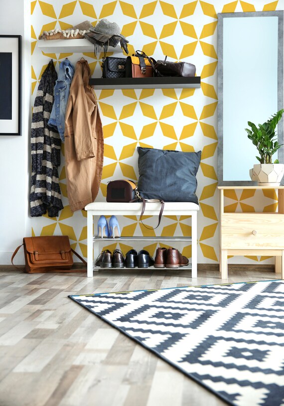 Soma Tile Pattern Stencil Geometric Moroccan Paint Floors Walls Furniture Large Tile Painting Reusable Stencil By Ideal Stencils