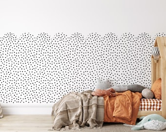 Scallop Dots Stencil: Reusable Half Wall Border for Nursery Decor