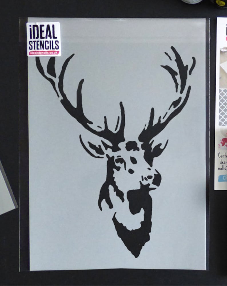 Stag Head Stencil Vintage Deer Stag Head Stencil Design Home - Etsy