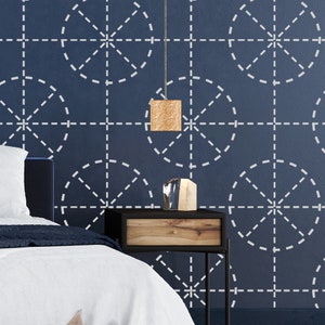 MERIDIAN Wall Pattern STENCIL, Wall Pattern Stencil, Large Painting Stencil for Walls, Floors, Fabrics, Furniture