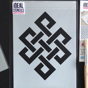 Eternal Knot Stencil, Buddhism Symbol, Buddhist Theme Decor,  Wall Decor Craft Stencil, Paint Walls, Floors,  Fabrics or Furniture, Reusable