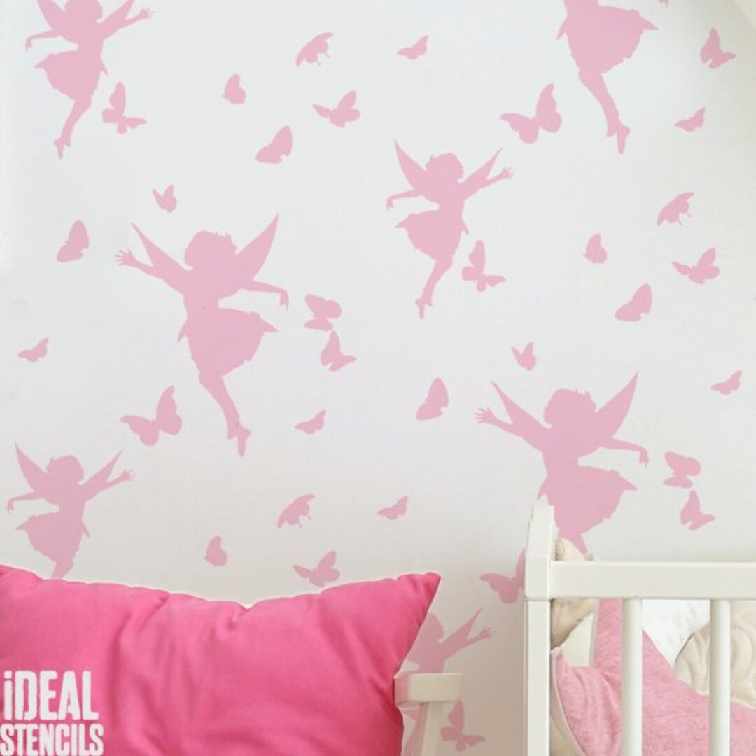 Fairy & Butterfly Nursery Stencil Nursery Wall Painting Etsy UK