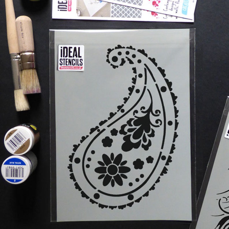 Almora Indian Paisley Stencil Painting & Decorating Stencils Etsy