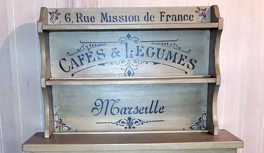 French Vintage Cafes Stencil: Reusable Shabby Chic Mylar - Etsy Israel