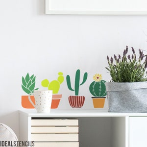 Cactus Craft sheet Stencil, Home Decor Stencil, Tropical Decor, Paint Walls, Fabrics, Furniture, Art Craft, Reusable Mylar - Ideal Stencils