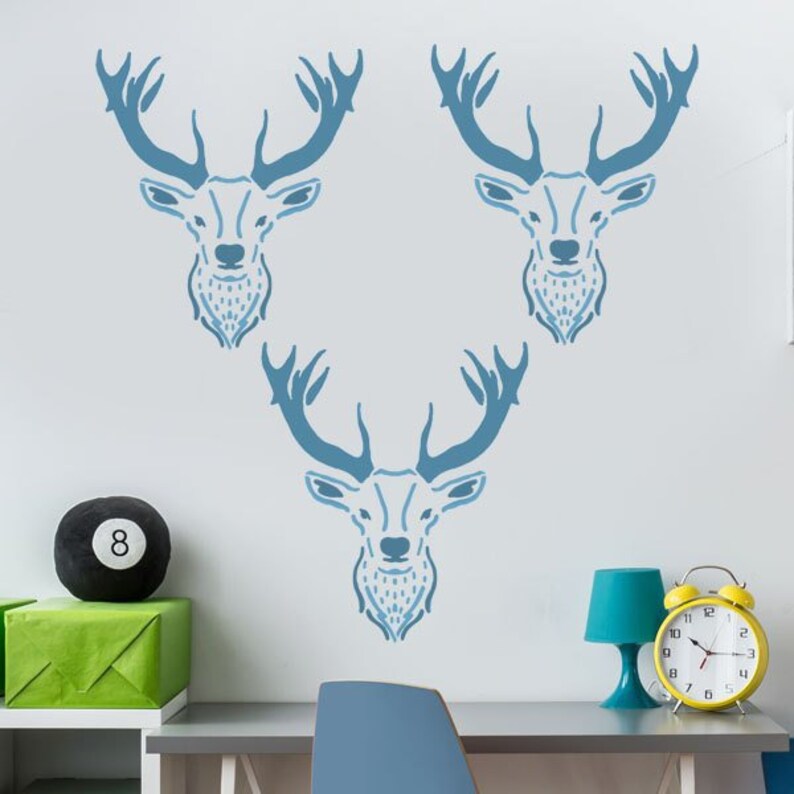 Stag Nursery Stencil Woodland Nursery Wall Decor Stencil Etsy UK