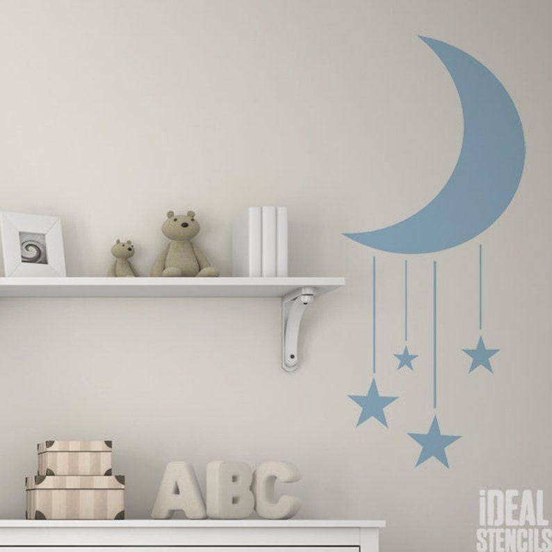 Nursery Stencil Moon & Stars Nursery Decor Painting Stencil Etsy UK