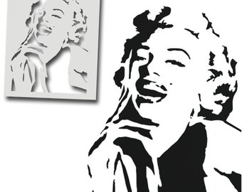 Marilyn Monroe Schablone, Malerei Schablone zum Dekorieren von Wänden, Stoffen & Möbeln - Wiederverwendbar - Größenoptionen - Von Ideal Stencils