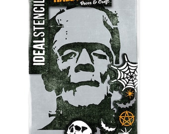 Frankenstein Stencil: Reusable Mylar, Halloween Horror Decor