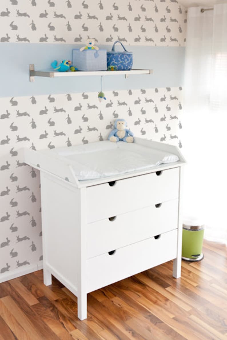 Bunny Rabbit Nursery Wall Decor Stencil Paint Nursery Walls Etsy UK