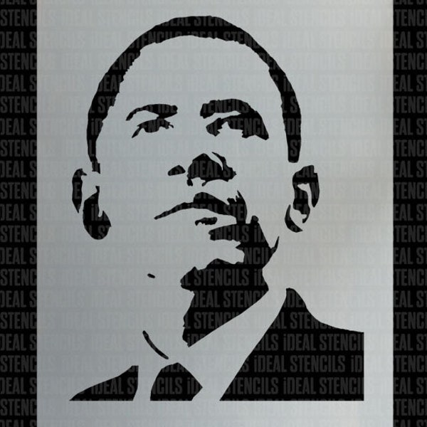 Barack Obama Stencil, Home Decor Art Craft, Paint Walls, Fabrics Furniture, Reusable - By Ideal Stencils