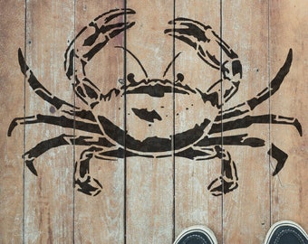CRAB Stencil | Sea life Wall Art Painting Stencil | Nautical Home Decor | Paint Walls Floor Fabrics, Furniture