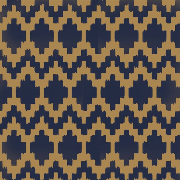 Geometric Ikat Stencil Pattern, Moroccan style wall stencil, Fabrics and Furniture Stencil. Paint bespoke finishes and unique decor