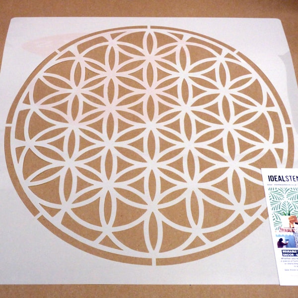 Sjabloon Flower of Life: geometrisch muurkunstdecor