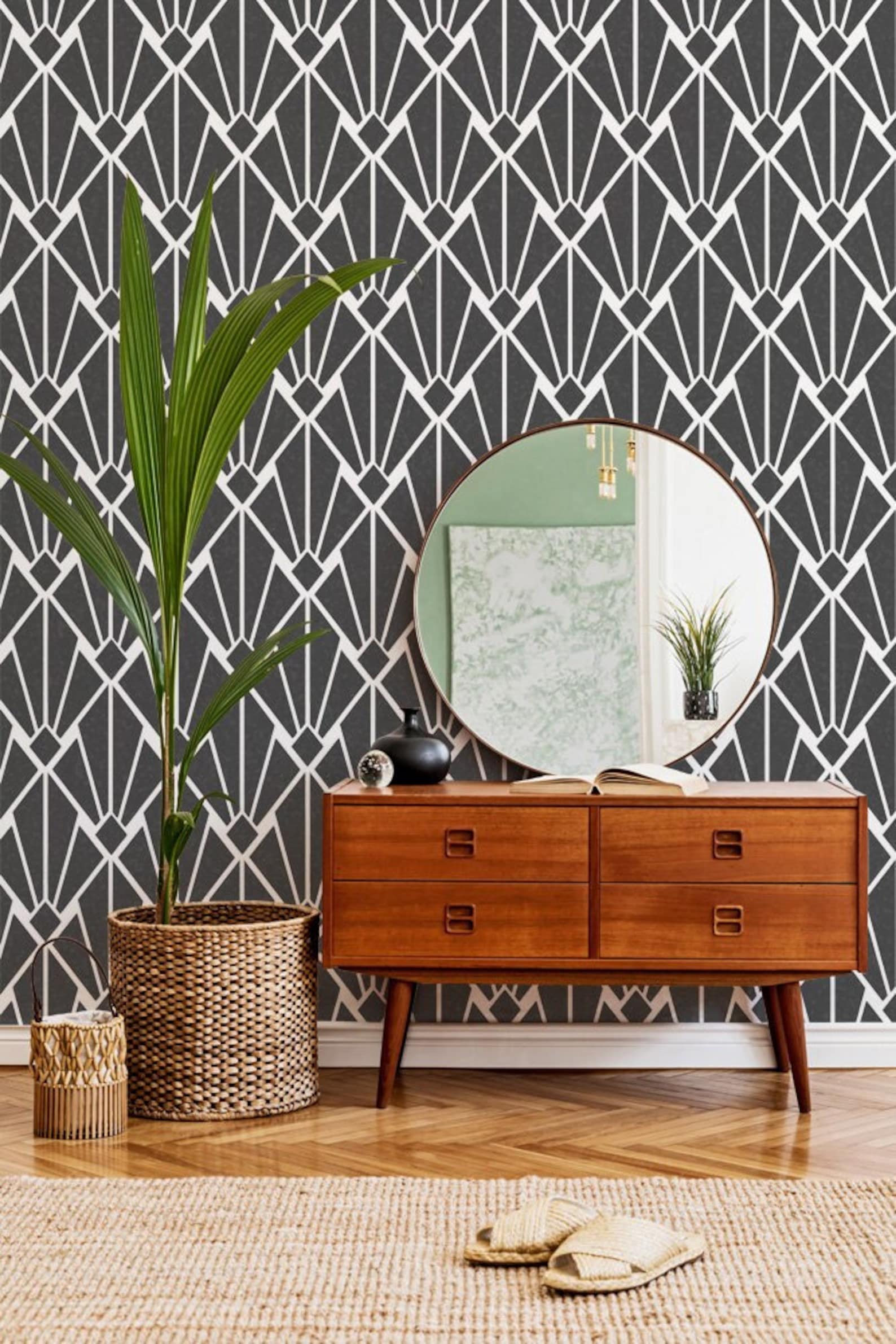 ATLAS Art Deco Wall Painting STENCIL Allover Pattern Stencil - Etsy UK