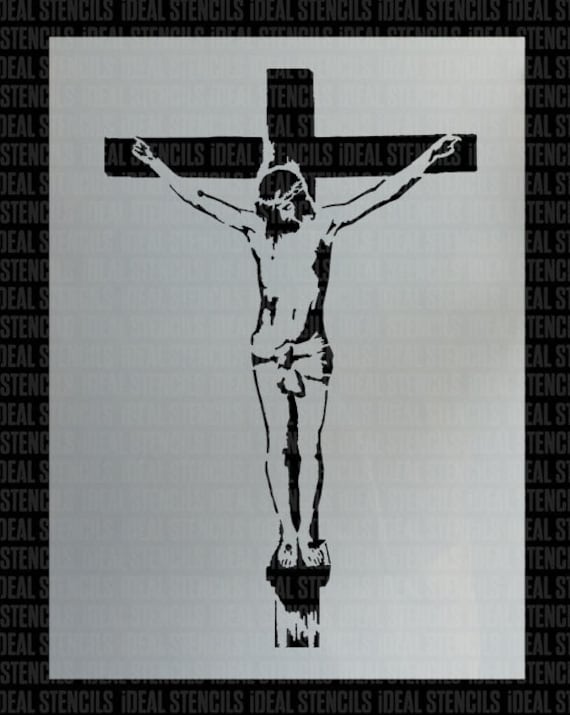 CRUCIFIXION STENCIL Jesus on Cross Home DECOR Art Craft | Etsy