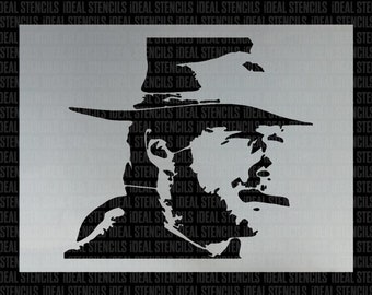 Clint Eastwood STENCIL, Painting Stencil for Walls, Fabrics, Furniture - Home Decor & Art Stencils, Large Stencil, Reusable, Ideal Stencils