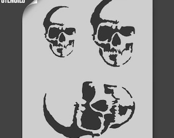 Halloween Decor, Skull Stencil, Art Craft and Decorating Stencil, Painting, Various sizes, Reusable Mylar Stencils