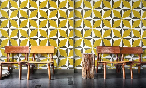 Agadir Tile Pattern Stencil Furniture Moroccan Tile Home Decor Floors Reusable Geometric Painting Stencil by Ideal Stencils Paint Walls