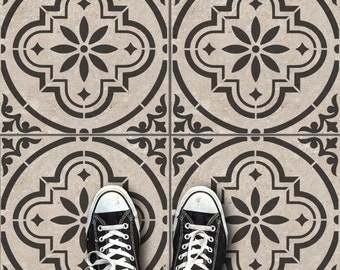Alhambra TILE STENCIL - Revamp old Tiles, Patio Slabs and floors using Stencils,  Paint faux tile patterns on any surface, Home decor,