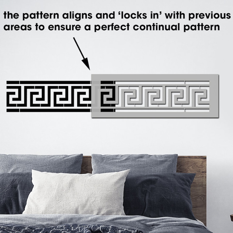 GREEK KEY Wall Border Pattern Stencil Large Painting Stencil Etsy UK
