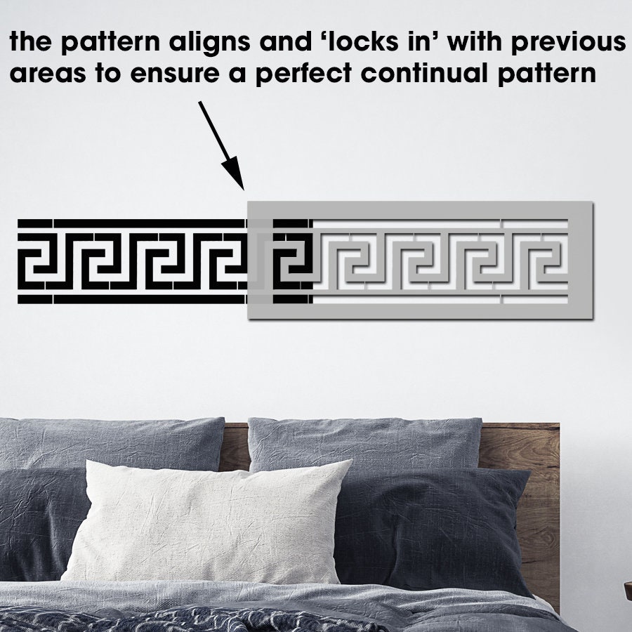 GREEK KEY Wall Border Pattern Stencil Large Painting Stencil - Etsy UK