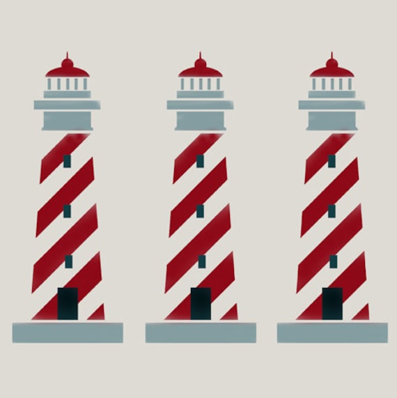 Lighthouse Stencil: Reusable Nautical Seaside Decor, Mylar Stencil