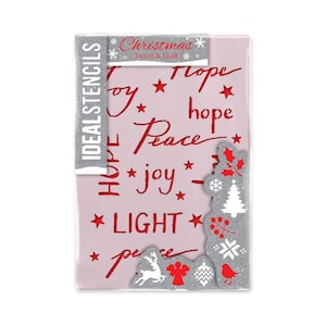 Speranza, Gioia, Pace Natale Testo Stencil - Riutilizzabile Festive Decor Craft Stencil