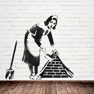 Banksy 'Flower Thrower' Reusable Stencil - Made In USA, Multiple Sizes For Wall Art & Crafts - View #12