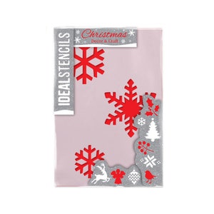 CHRISTMAS Snow flakes STENCIL, Xmas Festive DECOR, Window Decor Display,  Art Craft, Reusable Stencil