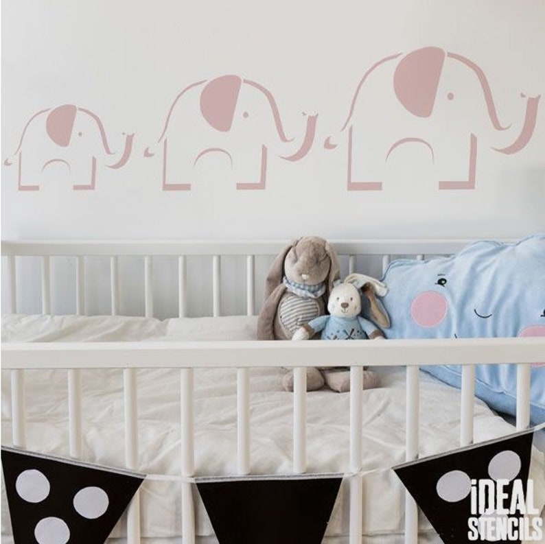 Elephant Nursery Stencil Home Decor Painting Stencil for Etsy