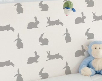 Bunny Rabbit Nursery Wall Stencil: Reusable Pattern Decor