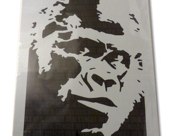 Gorilla Stencil, Home Decor Art Craft Stencil, Painting Stencil for Walls, Fabrics, Furniture, Reusable Mylar Stencils by Ideal Stencils