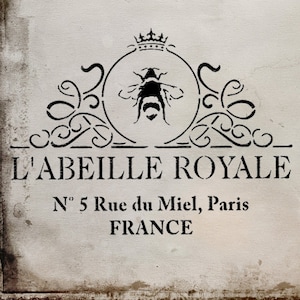 Furniture French Style Stencil, L&#39;abeille Royale vintage shabby chic furniture stencil, wall painting art craft stencil, Reusable Mylar