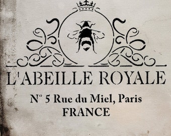 Möbel French Style Schablone, L'abeille Royale Vintage Shabby Chic Möbel Schablone, Wandmalerei Kunst Handwerk Schablone, wiederverwendbare Mylar