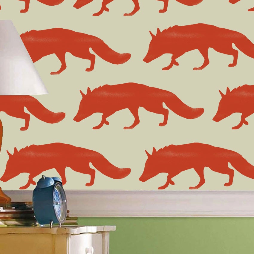 fox-stencil-wall-decorating-and-art-craft-stencil-paint-etsy