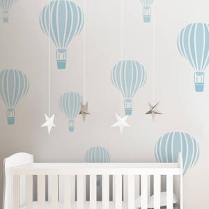 Hot Air Balloon STENCIL, Sky Theme, Nursery, Kids Bedroom WALL DECOR, Craft use also for Fabrics and Furniture, Reusable, Size Options image 3