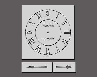 Plantilla para esfera de reloj: números romanos vintage, arte, manualidades y decoración del hogar.